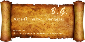 Bucsánszki Gergely névjegykártya