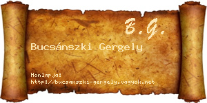 Bucsánszki Gergely névjegykártya